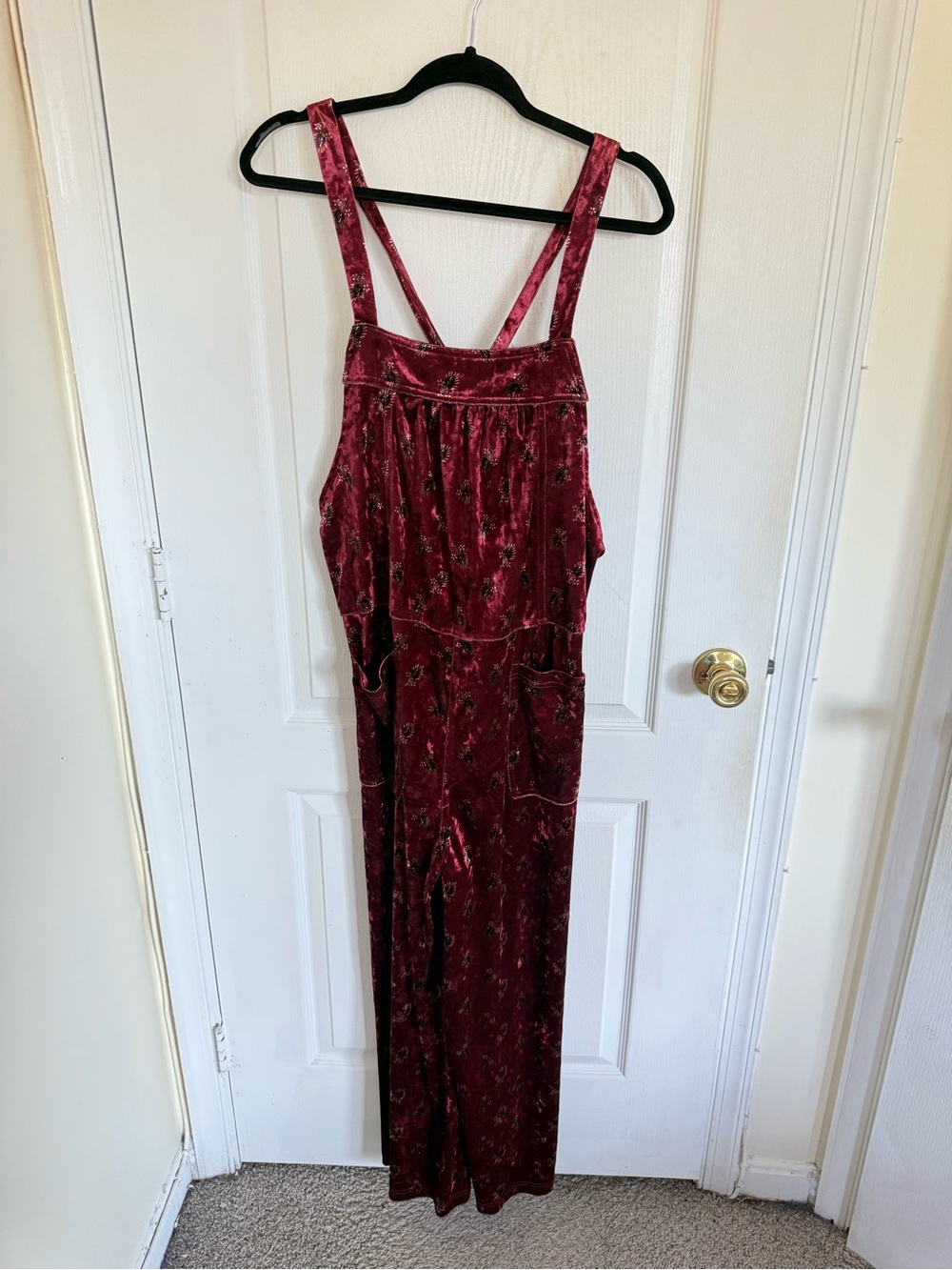 Natural Life Velvet Dakota Tie Wide Leg Jumpsuit - Picture 3 of 8
